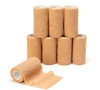 Cohesive Bandage Tape 10cm X 4.5m, 8 Rolls Self Adhesive Bandage Vet Wrap for First Aid, Sports, Sprains & Swelling, Human, Animals