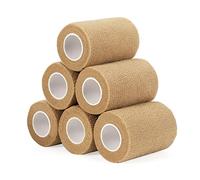 Cohesive Bandage Wrap 7.5cm, Self Adherent Vet Wrap Self Adhesive Bandage Tape for Wrist & Ankle Breathable Elastic Pet Bandage Tattoo Grip Cover Skin Color (6 Roll)