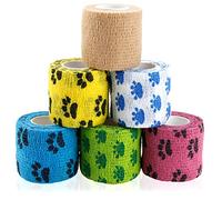 Cohesive Bandages Bulk Self Adhesive Bandage Adherent Non-Woven for Dogs Pet Animals & Ankle Sprains & Swelling 2 Inch x 5 Yards (2 Inch Mixed Claw)