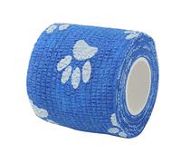 Cohesive Pet Bandage Tape, Non-Woven Material, Self-Adhesive Gauze Wrap with Paw Prints, 450 x 5 cm, for Dogs and Cats (Blue)