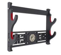 Cohki Wall Mount Sword Holder Padded Red Velvet Katana Stand Samurai Sword Holder Display Rack Chinese Tai Chi Bagua Style-2-Tier