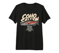 COHO Salmon Scientific About Fish Facts Angler Design Premium T-Shirt