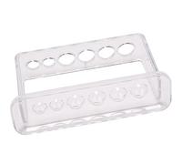 Cohvolr Plastic Clear Test Tube 6 Holes Stand Lab Test Tube Stand Shelf School Supply Lab Equipment 16.7X8X3 cm