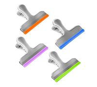 Coideal Food Storage Bag Clips - 8 Pcs Large 3 Inch Metal Freezer Clips With Rubber for Kitchen, Coffee, and Chips