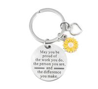 Coideal Inspirational Keyring Gift for Women Coworker, Encouragement Key Chains for Colleague, 'May you be proud of the work you do, the person you are, and the difference you make'
