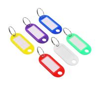 Coideal Key Tags with Labels 60 Pack, Writeable Plastic Key Fobs Tag with Split Rings, Coloured ID Keyring Tags for Luggage & Keys Organization, 6 Colors