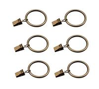 Coideal Set of 30 Bronze Curtain Rings with Clips, Heavy-duty Metal Decorative Drape Clip Hooks Set with Eyelets for Drapery, Windows, Bathroom, Home Kitchen, Fit Up To 30mm Rod (35 mm)