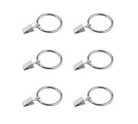Coideal Silver Curtain Rings with Clips, 30 Pack Rustproof Metal Drapery Clip Ring Hook for Holding Heavy Curtains and Drapes (35 mm)
