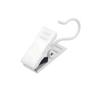 Coideal White Curtain Clips Hooks - 100 Pcs Small Stainless Steel Metal Hanger Hooks Clips for Hanging Photos, Art Craft Display and Outdoor String Lights (White)