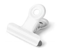 Coideal White Metal Bull Binder Clips, 20 Pack 2 Inch Large Hinge Paper Clips Round Clamps for Food Bags, Pictures Photos, Art Crafts, Home Office Supply (50 mm)