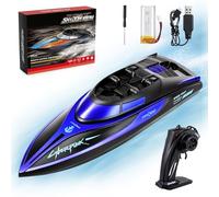 Coikes RC Boat Remote Control Boat for Kids Adults with LED Lights 2.4GHz High Speed Racing Boats for Pools and Lakes 1000mAh Rechargeable Low Battery Alarm Pool Toys for Boys Girls