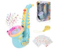 Coikes Toy Saxophone for Kids 8 Note Plastic Saxophone with Music Portable Musical Instruments Toys Children Saxophone Toy Early Educational Toy for Kids Baby Boys Girls (Blue)