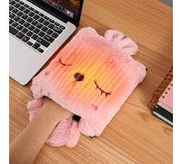 Coikes USB Hand Warmer Mouse Pad Cute Rabbit Soft Hand Heated Winter Mouse Pad with Wrist Support Washable Winter Warm Plush Electric Hand Warmer Office Warm Winter Xmas Gift for Women Girls (Pink)