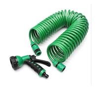 Coil Garden Hose Spring Recoil Water with 3/4" Connector 7 Function Sprayer for Pet Bathing Car Washing(50ft)