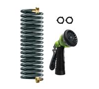 Coil Hose 15FT EVA Coil Garden Hose With 3/4'' Brass Connector Coiled Water Hose