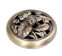 Coil Incense Burner Tray Vintage Incense Bowl Holder Metal Alloy for Living Room Bedroom (368 Lotus Green Three-legged Incense Burner)