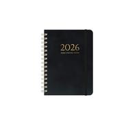Coil Notebook 1 Pc Coil Schedules A5 Notebooks Leather Cover(Black)