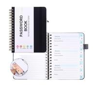 Coil Notebook Book Coil Password Keeper Notebook Portable A6/B6 Size(A6 Black)