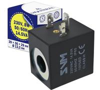 Coil of the Solenoid Valve 39x36x29mm Ø13,2mm Class H IP65-8W 50/60Hz