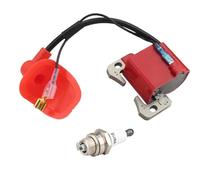 Coil Packs Set Red IGNITION COIL For 43cc 47cc 49cc Mini Quad Pocket Dirt ATV 2-Stroke Engine Part With Spark Plug Ignition Coil Pack(Spark Plug Coil red)