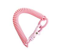 Coil Spring Key Hooks, Retractable Coil Springs Key Ring, Anti-lost Stretchy Spiral Key Chain Holder Lanyard(pink)