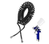 Coiled Air Hose, 1/8" Air Tool Hose | 9.8' Pipe Assembly Kit, Air Tube Kit, Industrial Fitting, Replacement End Productivity: At 71" long, this coiled air hose is a wide repair fitting ideal for spray