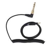 Coiled Audio Cable Replacement for Pioneer DJ HDJ-CUE1 HDJ-CUE1BT HDJ-X5 HDJ-X7 HDJ-S7, Spring Extension Sound Cable with 3.5mm Plug and 6.3mm Adapter