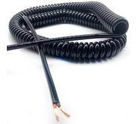 coiled cable， 2 Core 1.5mm Square Stretch .25 Meters to 13 Spiral Retractable Power Cable Extensible Wire(Stretch 3.75 meters)