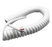 Coiled cable 2 Core 15AWG Machine Room Telescopic Wire Pure Copper Scalable Power Cord Industrial Thick Spiral Spring Retractable Coil (Size : Stretch 6 meter, Color core 1.5mm2)(Stretch 3 meter)