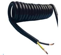 Coiled cable 2 Core Telescopic Spiral Cable Wire 4mm Square 15A 20A High Power Mechanical Spring Retractable Coil(Stretch 8 Meter)