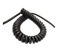 coiled cable， 2 Cores Black Expandable Power Cord Spring Telescopic Wire Spiral Cable Retractable Coil(2 core 20AWG,Line length 7.5 meter)