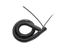 coiled cable， 2 Cores Expandable Power Cord Wire Black Spring Telescopic Spiral Cable Retractable Coil(2 core 17AWG,Line length 7.5 meter)