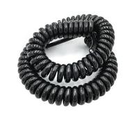 coiled cable， 2 Cores Spiral Power Cord Cable Black Spring Expandable Wire Telescopic Retractable Coil(2 core 20AWG,Line length 7.5 meter)