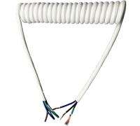 Coiled cable 3 Cores 13AWG Power Telescopic Spiral Wire 2.5mm Square Spring White Cable Retractable Coil (Size : Stretch 14 Meters, Color 3core 13AWG)(Stretch 5 Meters)