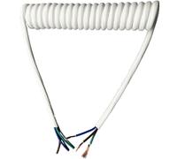 Coiled cable 3 Cores 13AWG Power Telescopic Spiral Wire 2.5mm Square Spring White Cable Retractable Coil (Size : Stretch 14 Meters, Color 3core 13AWG)(Stretch 2 Meters)