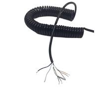 Coiled cable 6 Core Spiral Cable Wire Shielded Twisted Pair Network Spring 20AWG Elastic Telescopic Power Cord Retractable Coil(Stretch 5 meter)
