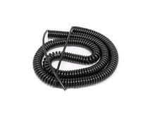 Coiled cable Pure Copper Core Stretchable Wire 5 Meters 6 8 10 Black Telescopic Power Cord Spring Spiral Cable Retractable Coil (Color : Meter Straight Length)(5 meter Straight Length)
