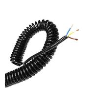 coiled cableSpring Telescopic Spiral Cable, 3-Core Black Wire Spring Spiral Cable Pins 0.2mm/0.5mm/1.5mm Power Cord Can Extend The Tensile Wires 15/17/18/20/24AWG