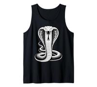 Coiled Cobra Venomous Snake King Serpent Black and White Tank Top