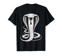 Coiled Cobra Venomous Snake King Serpent Black and White Value Graphic T-Shirt, Men, Black, S