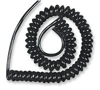 Coiled/Curly Mains Flex, BLK 1.25MM 3C, Multicored Cable/Wire Qty X 1