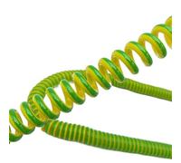 Coiled Curly Mains Flex Multicored Cable 1 Core Spiral Telescopic Stretch 9m Yellow-Green Ground Spring Cable 7-20AWG(11AWG)