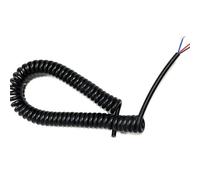 Coiled Curly Mains Flex Multicored Cable 3 Core Spiral Telescopic Spring Cable Wire 17AWG 1mm Square Black Stretch 1-15 meters(15 meters)