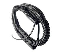 Coiled Extension Cord, 5 Core Expandable Power Spiral Cable 17AWG Elastic Telescopic Wire Black Stretch Spring Cord Extension(Stretch 1.25 Meters)