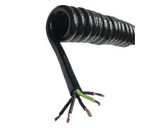 Coiled Extension Cord, Retractable Coiled Coil Cord, 5 Core 13AWG Spiral Telescopic Wire 2.5mm Square Spring Stretch 1-15 Meters Cable Extension(Stretch 11 meter)