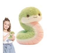 Coiled Figurine - Snake Stuffed Animal, Soft Reptile Doll with Friendly Face, Padded Jungle Predator with Velvet Scales, Miniature Serpent Cushion for Kids Adults Colorful Boa Boys Girl
