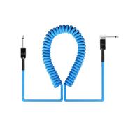 Coiled Instrument Cable with Straight, Blue 6M | and Right-Angle Plug Ends 6.35mm