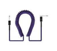 Coiled Instrument Cable with Straight, Purple 10M | and Right-Angle Plug Ends 6.35mm