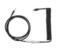 Coiled Keyboard Cable USB C to USB a Braided Detachable Gaming Cord | Nylon Outer Layer, Copper Core, Rotating Aviation Plug, Rapid Connection, Space Saving Design for Mechanical Keyboards