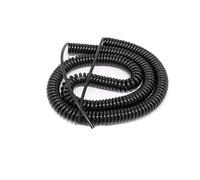 Coiled mains，Coiled Spiral 4 Cores Pure Copper Core Electric Wire Stretchable Black Telescopic Power Cord Spring Cable Tension Wire(5 meters)(4 Meters)